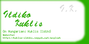 ildiko kuklis business card